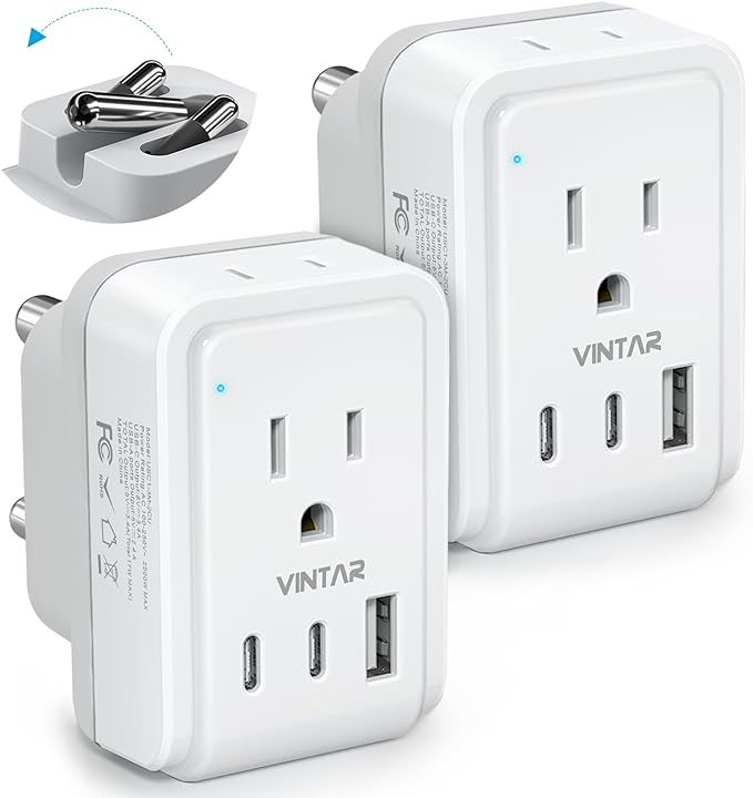 VINTAR Foldable Type M Adapter for South Africa by VINTAR