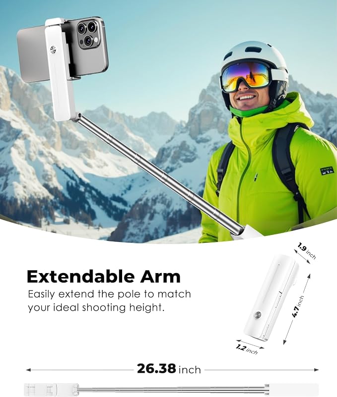 Viozon Portable Selfie Stick, Lightweight Extendable Stainless Steel Tube - Image 3