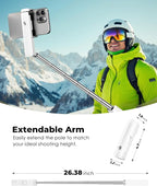 Viozon Portable Selfie Stick, Lightweight Extendable Stainless Steel Tube - Image 3