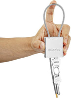 Cable Padlock with 3 Keys | L 1.15ft, D 1/6in Adjustable Steel Cable Lock | by BOZZYS