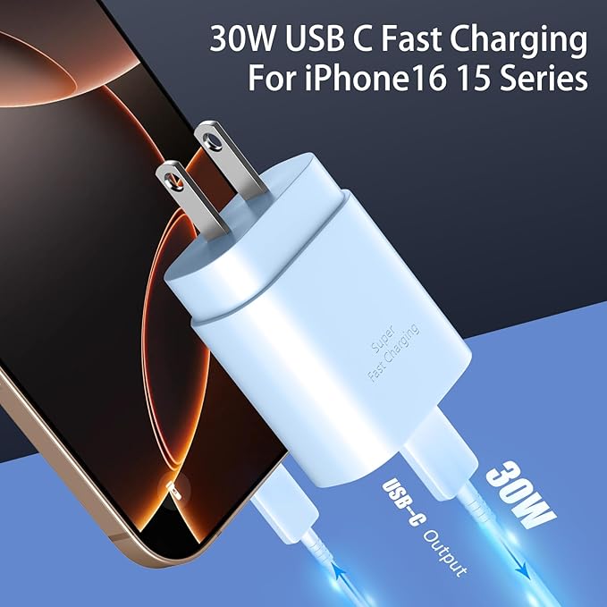 USB C Phone 16 15 Charger Fast Charging, 30W Phone 16 15 Pro Max Charger Block - Image 3