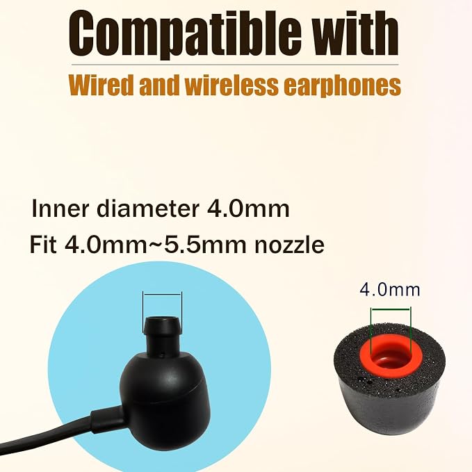 Memory Foam Ear Tips Replacement Earbuds Tips Noise Reduction Anti-Slip fit - Image 6