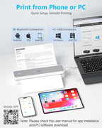 Inkless Portable Printer for Travel, Wireless Thermal Printer Support 8.5 x 11 - Image 3