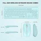 Wireless Keyboard and Mouse Combo, Full-Size Silent Ergonomic Keyboard and - Image 7