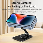 Adjustable Phone Stand with 360 Rotating Base Portable Foldable Carbon Steel - Image 6