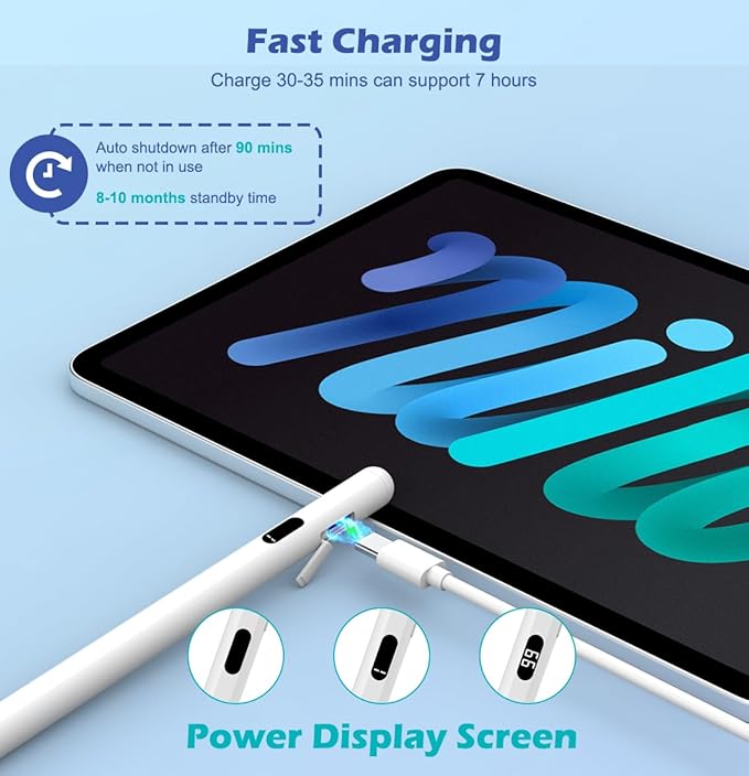 MoKo Stylus Pens for Touch Screens, Fast Charge Stylus Pen for Apple - Image 3