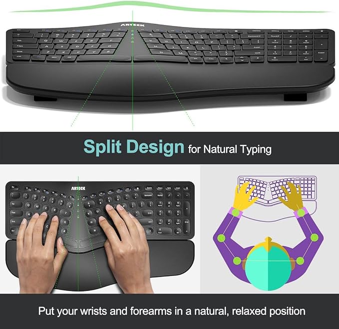 Arteck Split Ergonomic Keyboard - Image 2