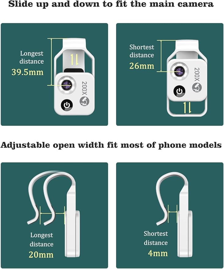 Phone Microscope with CPL Lens/LED Light, 200X Pocket Microscope with Universal - Image 5