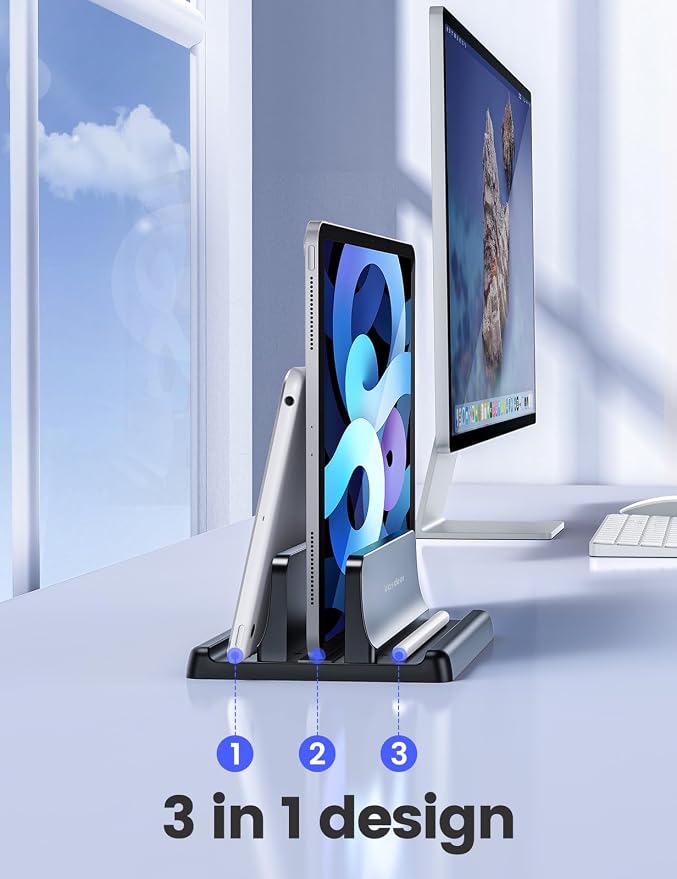 Vaydeer Vertical Laptop Stand Holder Plastic Adjustable Desktop Notebook Dock - Image 2
