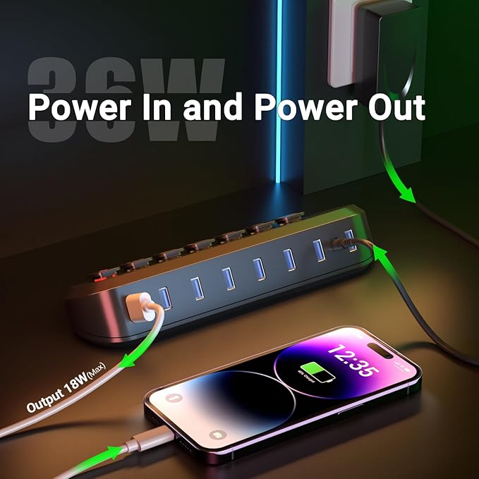 Powered USB Hub, atolla 7-Port USB 3.0 hub - Image 7