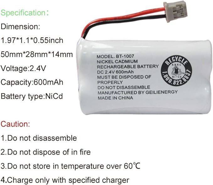 GEILIENERGY BT-1007 Cordless Phone Battery Compatible - Image 2
