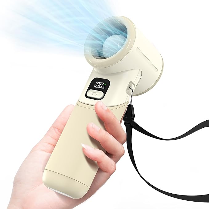 Portable Handheld Turbo Fan, 5000mAh Rechargeable Battery, Max 20Hrs Cooling by COMLIFE