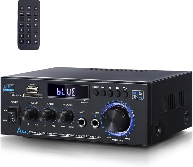 AK45 Stereo Receivers Amplifier Home Audio by WOOPKER