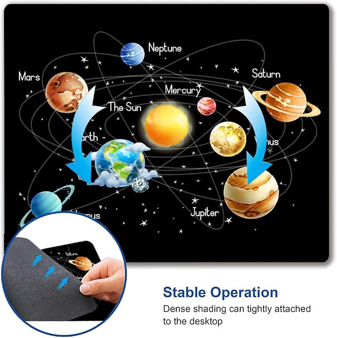 Solar System Planets Stars and Milky Way Galaxy Space Gaming Mouse Pad Square - Image 6