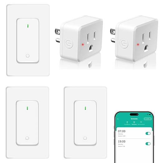 NineLeaf Slim WiFi Smart Plug w Switch, Remote App Control, Compatible by NineLeaf