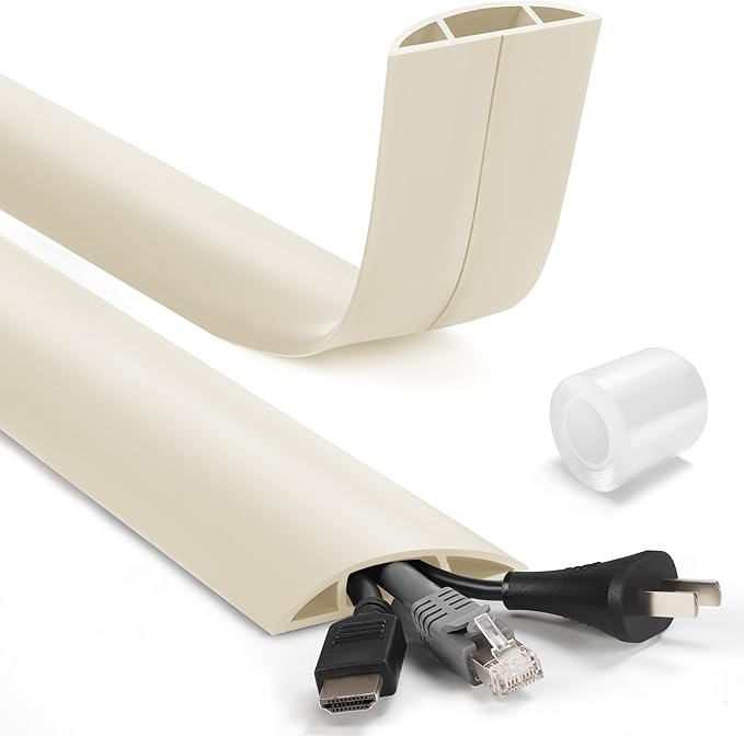 4ft Cord Covers for Wires on Floor, LZEOY Extension Floor Cable Cover, Hide by LZEOY