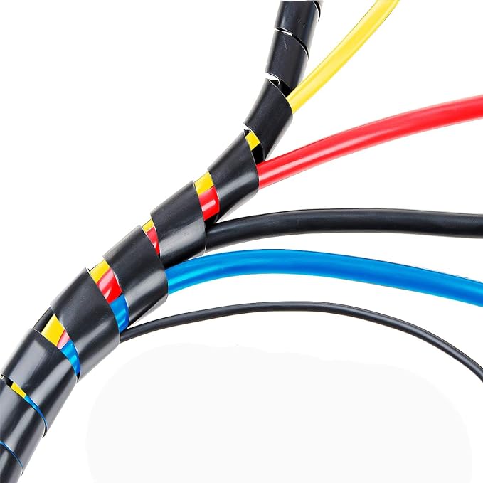 50Ft XHF 1/4" Spiral Cable Wrap 6mm Spiral Wire Wrap Cord by XHF