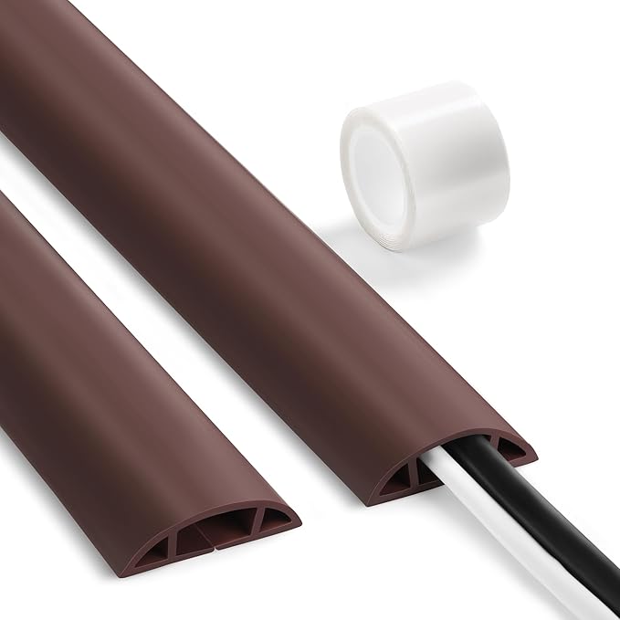 8.5ft Brown Cord Floor Cover, Low Profile Cord Cover Floor, LZEOY Floor Cord by LZEOY