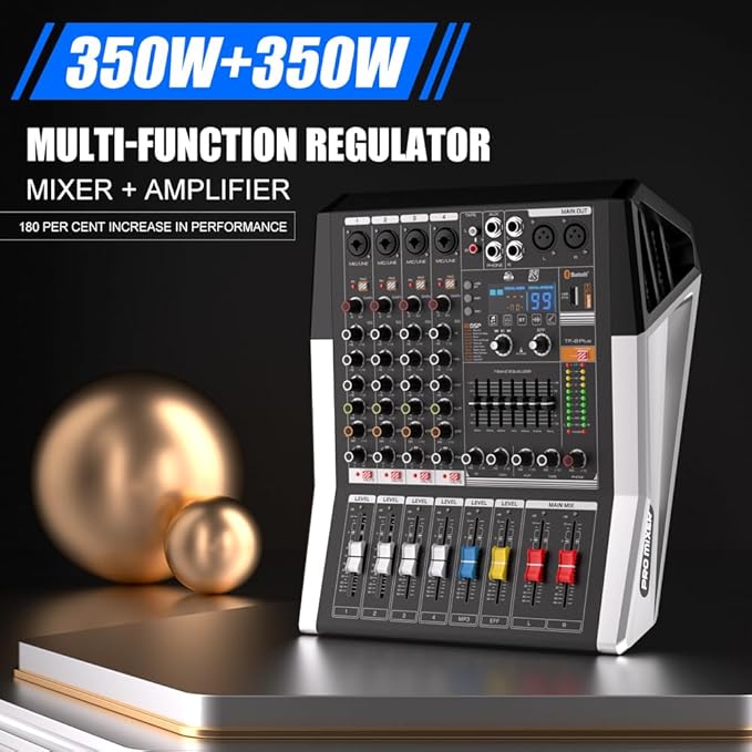 TF400 Dj Mixer 4 Channel Audio Mixer Bluetooth Sound Bar - Image 6