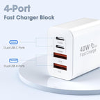 USB C Charger Block, 2 Pack 40W 4-Port iPhone Charger Fast Charging Multiport - Image 7