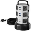 【10ft】 Power Strip Tower JACKYLED Surge Protector Electric Charging Station by JACKYLED