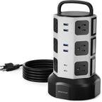 【10ft】 Power Strip Tower JACKYLED Surge Protector Electric Charging Station by JACKYLED