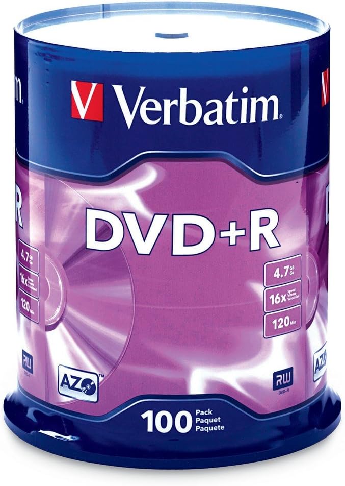 Verbatim DVD+R 4.7GB 16x AZO Recordable Media Disc by Verbatim
