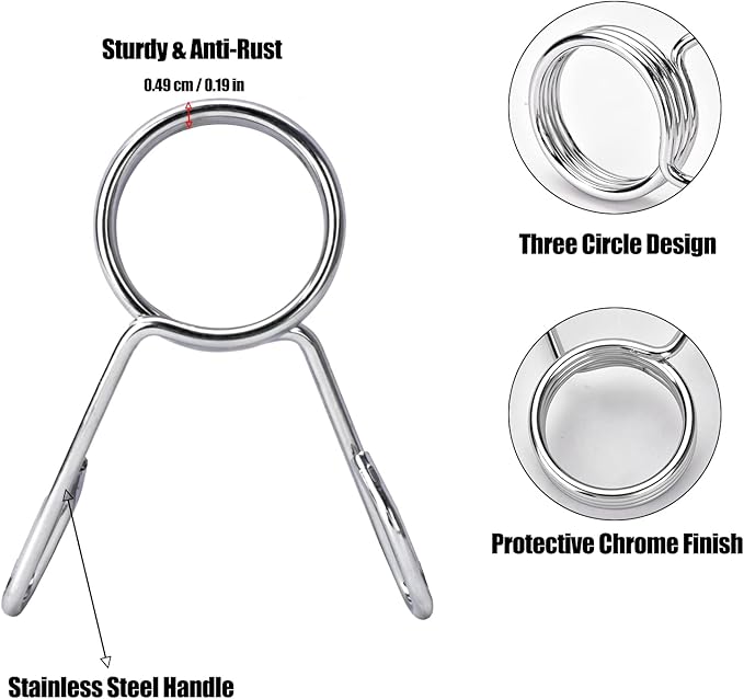 AccEncyc Spring Clip Collars 2 Inch Olympic Barbell Clamps Dumbbell Clips - Image 3