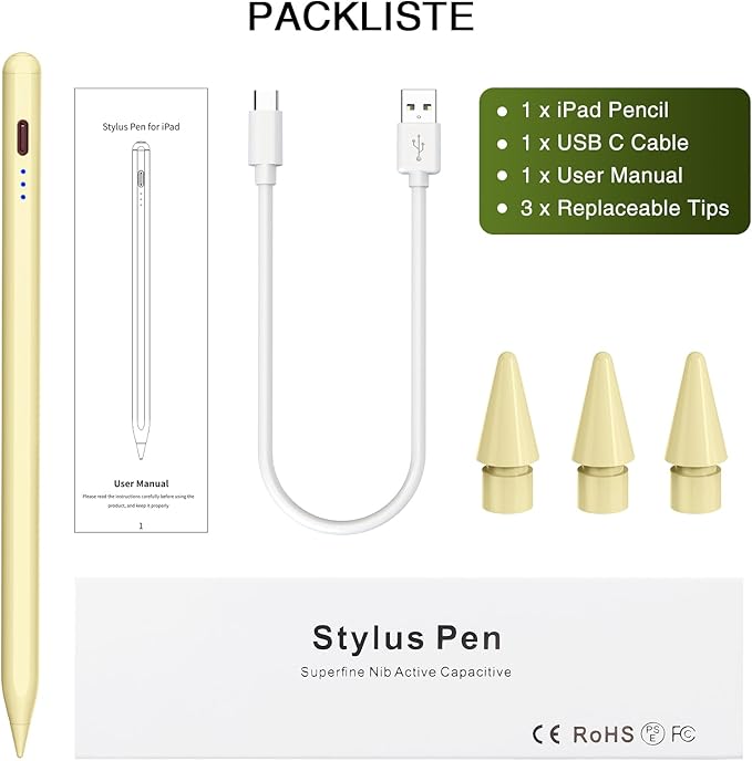 Pen for iPad 2018-2025, HATOKU 15 Mins Fast Charging Pencil 1st Gen - Image 6