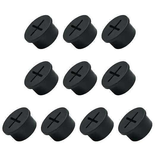 10Pcs Desk Grommet, 3/4" Black Silicone Cord Hole Cover, Flexible Rubber Wire by EASYEAH