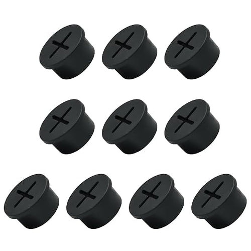 10Pcs Desk Grommet, 3/4" Black Silicone Cord Hole Cover, Flexible Rubber Wire by EASYEAH