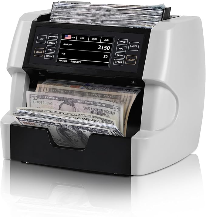 NUCOUN VC-3 Mixed Denomination Money Counter Machine, Value Counting, by NUCOUN
