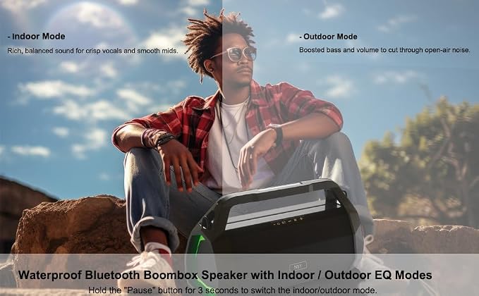 Portable Waterproof Speaker Bluetooth 5.3, Rugged 120W Loud Outdoor Boombox - Image 7