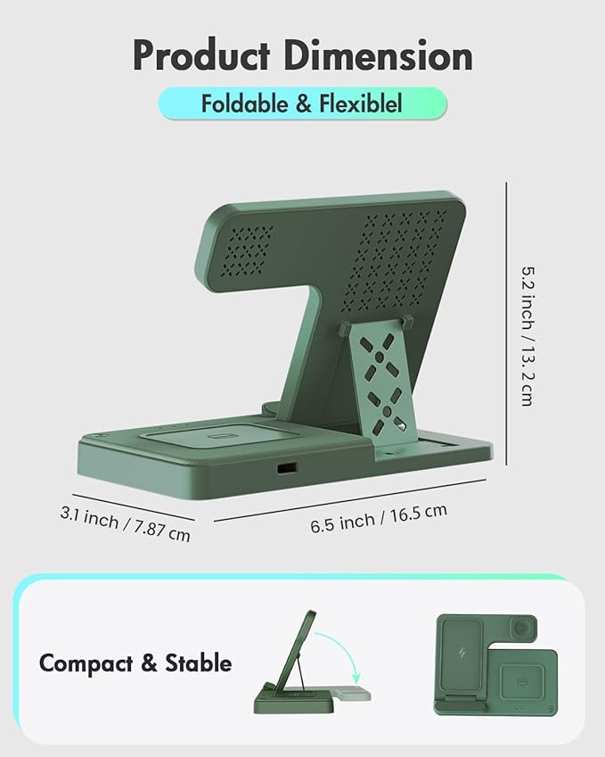 Wireless Charger Stand Charging Station: 3 in 1 Charger Multiple Devices - Image 4