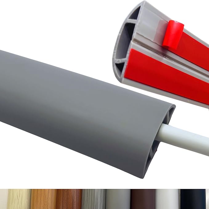 3.3ft Self Adhesive Floor Cord Cover, Heavy Duty Soft PVC Cable Protector and by Unknown
