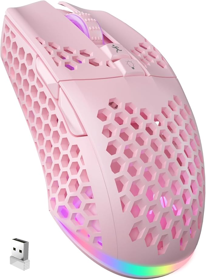 SM600 Pink Wireless Gaming Mouse by SOLAKAKA