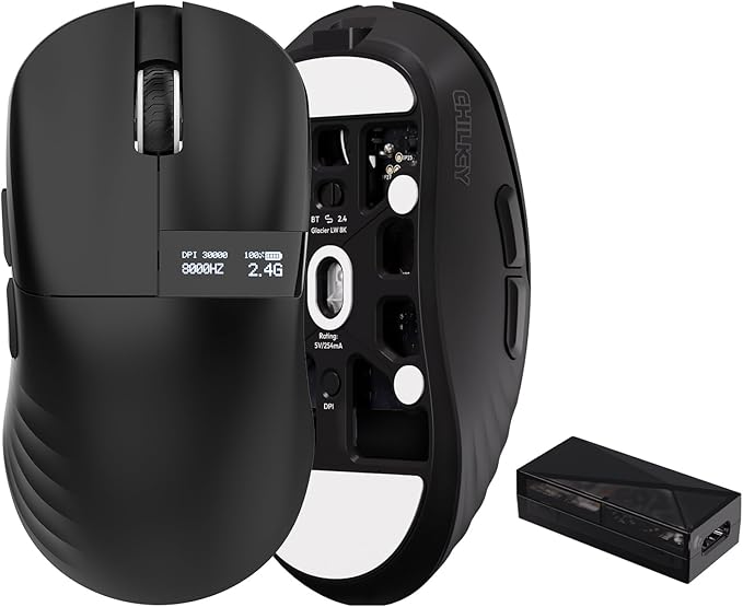 Chilkey Glacier LW 8K M Wireless Gaming Mouse - 49g Super Lightweight - Dual 8K by Chilkey
