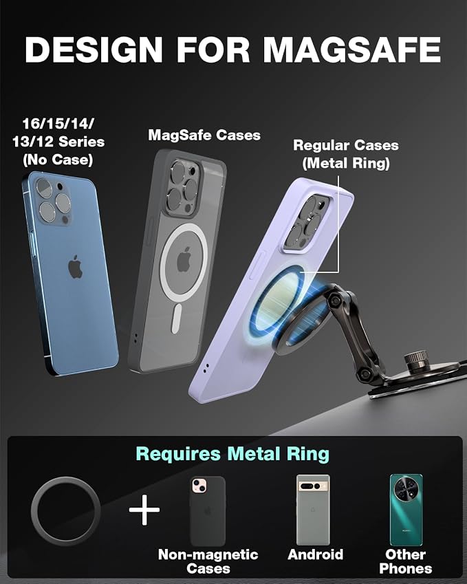 Smolink Tesla Phone Mount, All Metal Strong Magnet Magnetic Phone Holder - Image 3