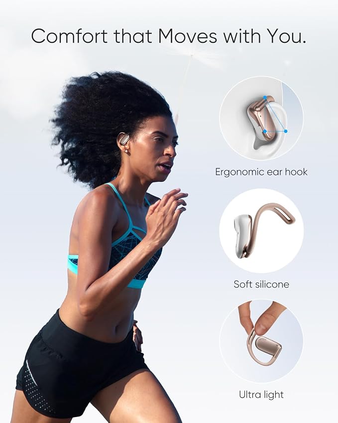 Open Ear Headphones, 0.28oz Lightweight Next-Gen Bluetooth 5.4 Air Conduction - Image 2