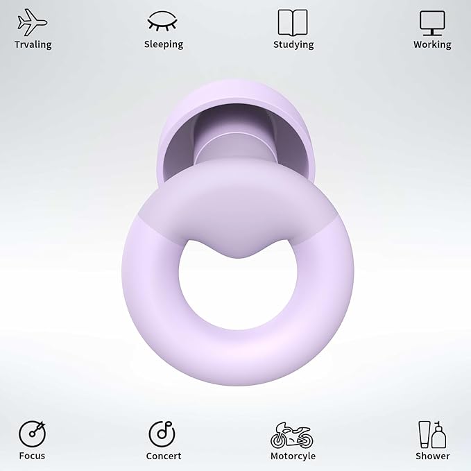 Ear Plugs for Sleeping, 2 Pairs of Reusable Earplugs for Noise Reduction - Image 2