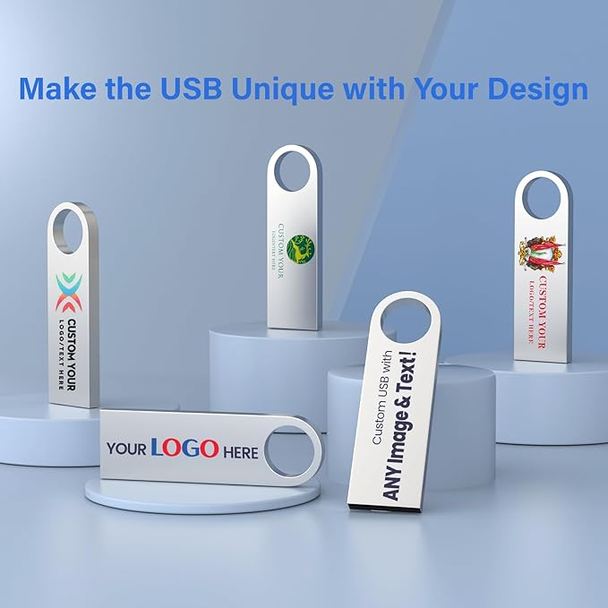 Customizable Flash Drives 64GB, Wooolken Personalized USB 2.0 Thumb Drives - Image 5