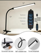 2 Pack Clip On LED Desk Lamp, 3 Lighting Modes 10 Brightness Levels, Flexible - Image 4