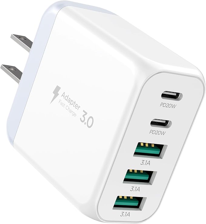 USB C Charger Block, Type C Charger Fast Charging, Total 50W 5-Port USB Wall by EIZLXQ