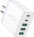 USB C Charger Block, Type C Charger Fast Charging, Total 50W 5-Port USB Wall by EIZLXQ