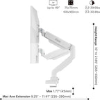 Pixio PS2S White Ultrawide Heavy-Duty Premium Single Monitor Arm Stand Desk - Image 4