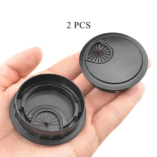 HAHIYO 2Pcs 2Inch/50mm Black Zinc Alloy Desk Grommet Wire Grommet Cable - Image 6