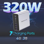Aluminum Alloy USB C Charger GaN Fast USB C Charging Station 7 Ports 65W Laptop - Image 2