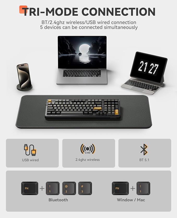 DAREU EK98pro Wireless Mechanical Keyboard, 96% Creamy Gaming Keyboard - Image 3
