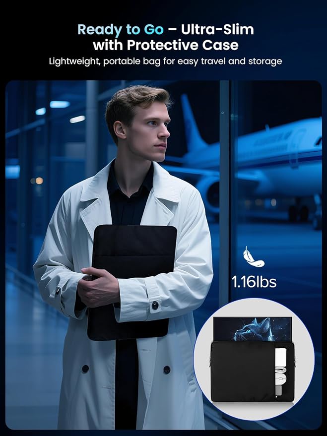 UPERFECT Portable Monitor 18.5-inch 120HZ 100% sRGB 1080P w/VESA & Stand 180° - Image 4