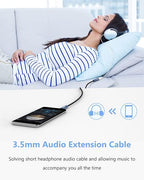 MillSO 3.5mm Headphone Extension Cable Nylon Braided 4 Pole TRRS Male to Female - Image 2